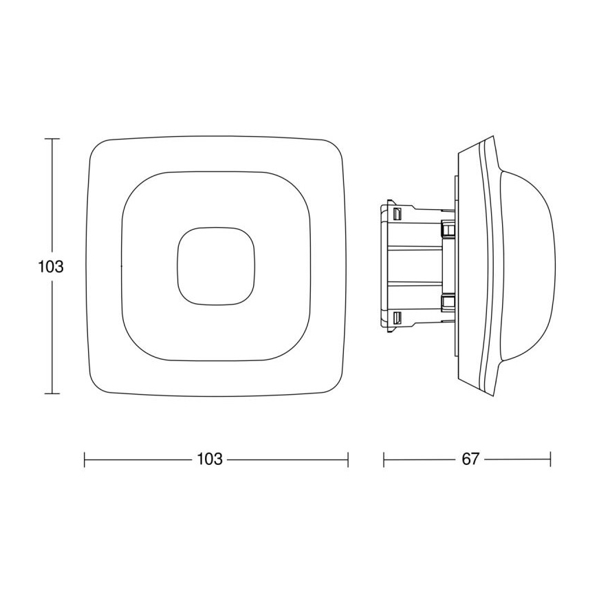 Steinel 064334 - Detetor de presença IR Quattro HD-2 24m COM2 branco