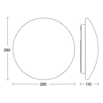STEINEL 064808 - Iluminação de teto para casa de banho LED com sensor RS PRO LED/9,5W/230V 3000K IP54