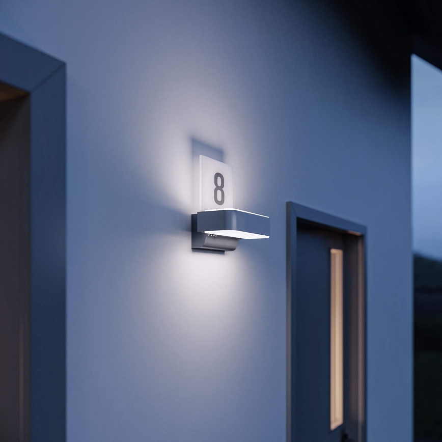 STEINEL 065713 - Número de Casa LED com sensor L820 LED/12,5W/230V IP44