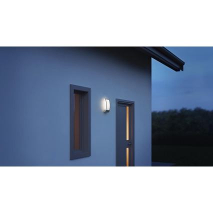 Steinel 065782 - Iluminação exterior com sensor de crepúsculo L 22 1xE27/60W/230V IP44 aço inoxidável