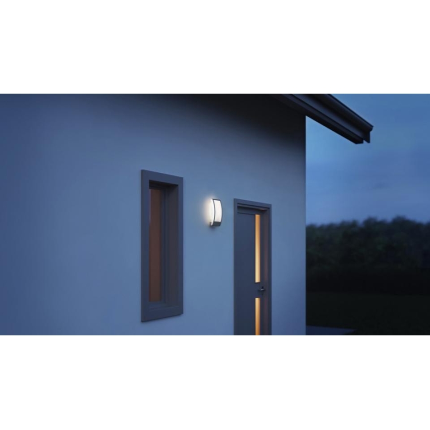 Steinel 065782 - Iluminação exterior com sensor de crepúsculo L 22 1xE27/60W/230V IP44 aço inoxidável