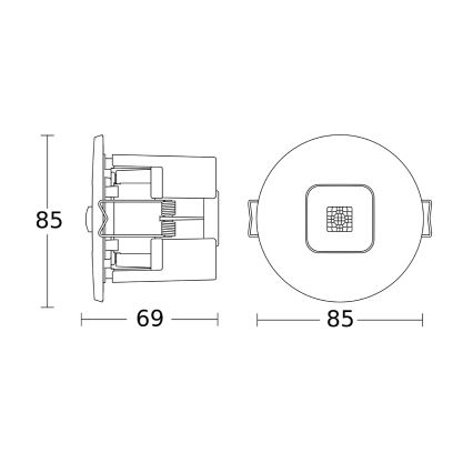 Steinel 067144 - Detetor de presença embutido IR MICRO OFFICE DALI2