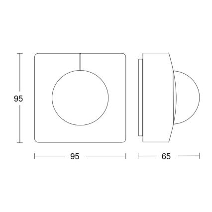 Steinel 068561 - Sensor de movimento IS 3360 40m V3 KNX IP54 quadrado preto