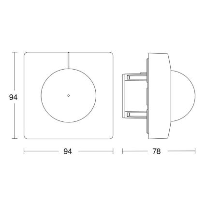 Steinel 068578 - Sensor de movimento IS 3360 40m V3 KNX quadrado preto