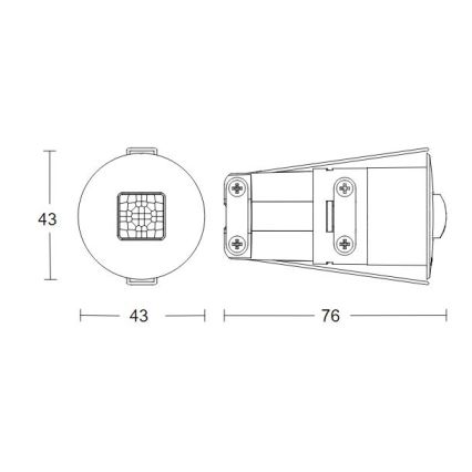 Steinel 068646 - Detetor de presença IR Quattro MICRO 6m KNX IP65 redondo preto