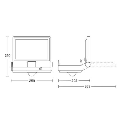 Steinel 069551 - Holofote LED com sensor XLED PRO ONE Plus S LED/33,8W/230V IP44 3000K antracite + controlo remoto