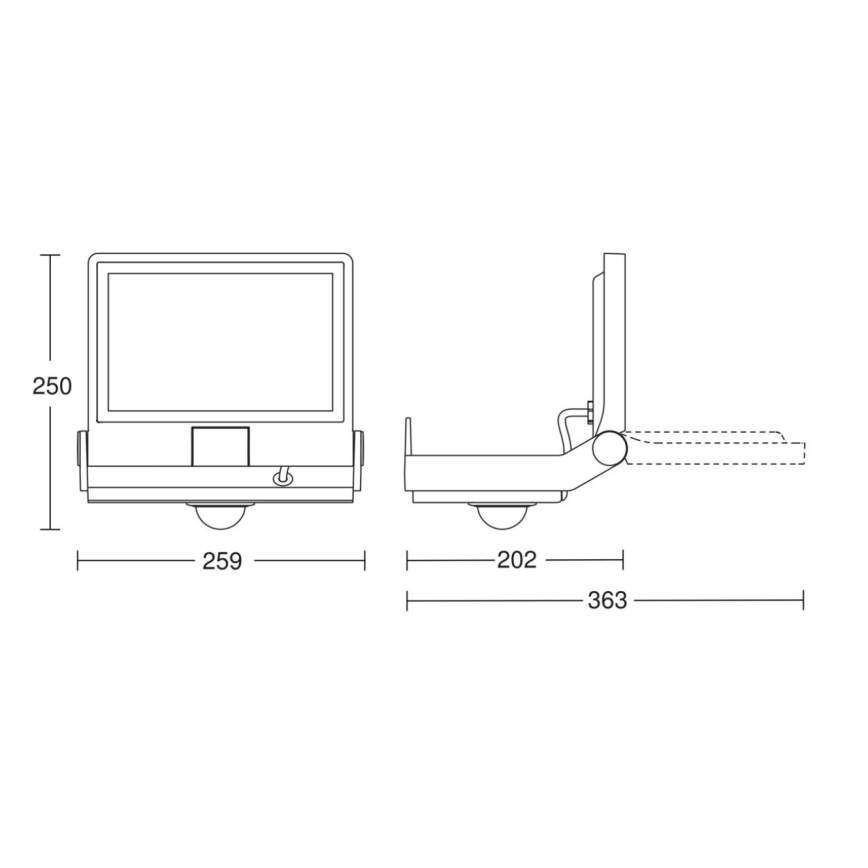 Steinel 069551 - Holofote LED com sensor XLED PRO ONE Plus S LED/33,8W/230V IP44 3000K antracite + controlo remoto