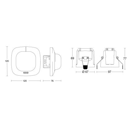 Steinel 079345 - Detetor de presença IR QUATTRO COM1 230V branco
