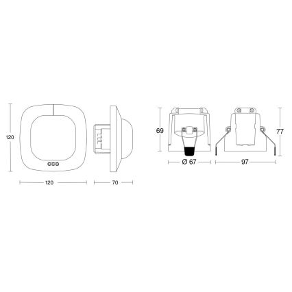 Steinel 079369 - Detetor de presença IR Quattro HD 24m COM1 branco