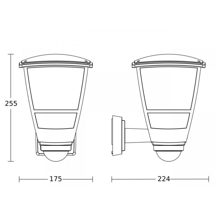 Steinel 084769 - Iluminação de parede exterior com sensor L10S 1xE27/15W/230V IP44