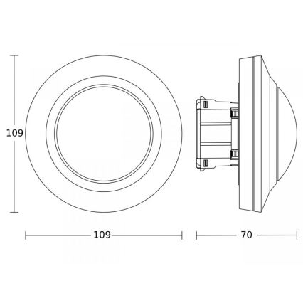 Steinel 086893 - Sensor de movimento MD IR 4360-8 COM1 UP WS branco