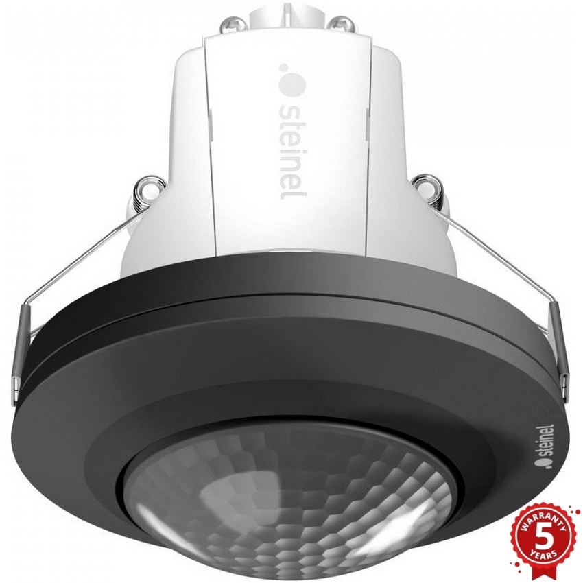 Steinel 087906 - Sensor de movimento embutido com um sensor de presença PD-8 ECO COM1 360° preto