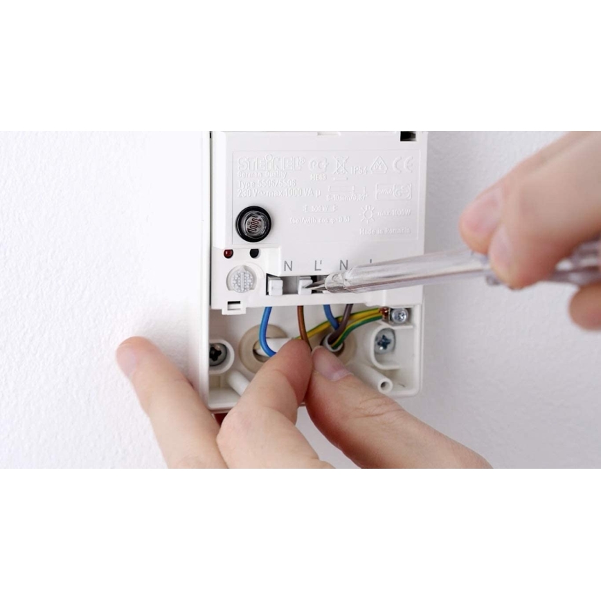 STEINEL 550615 - Sensor noturno NightMatic 3000 Vario branco IP54