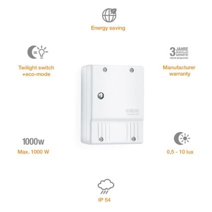 STEINEL 550615 - Sensor noturno NightMatic 3000 Vario branco IP54
