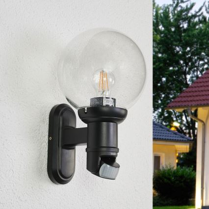 STEINEL 634216 - L 560 S Candeeiro de parede exterior com sensor preto IP44