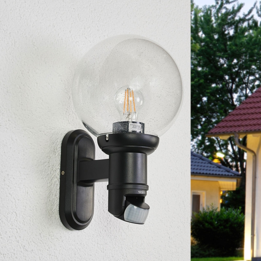 STEINEL 634216 - L 560 S Candeeiro de parede exterior com sensor preto IP44
