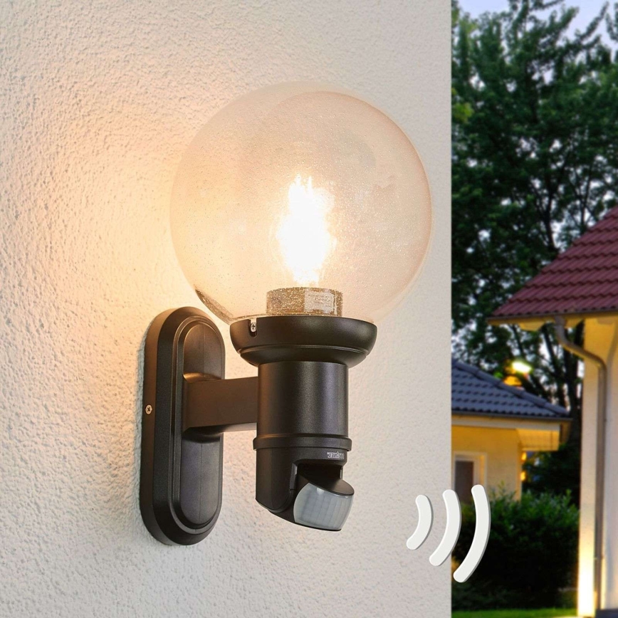STEINEL 634216 - L 560 S Candeeiro de parede exterior com sensor preto IP44