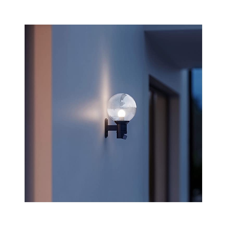 STEINEL 634216 - L 560 S Candeeiro de parede exterior com sensor preto IP44