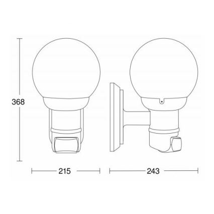 STEINEL 634315 - L 560 S Candeeiro de parede exterior com sensor branco IP44