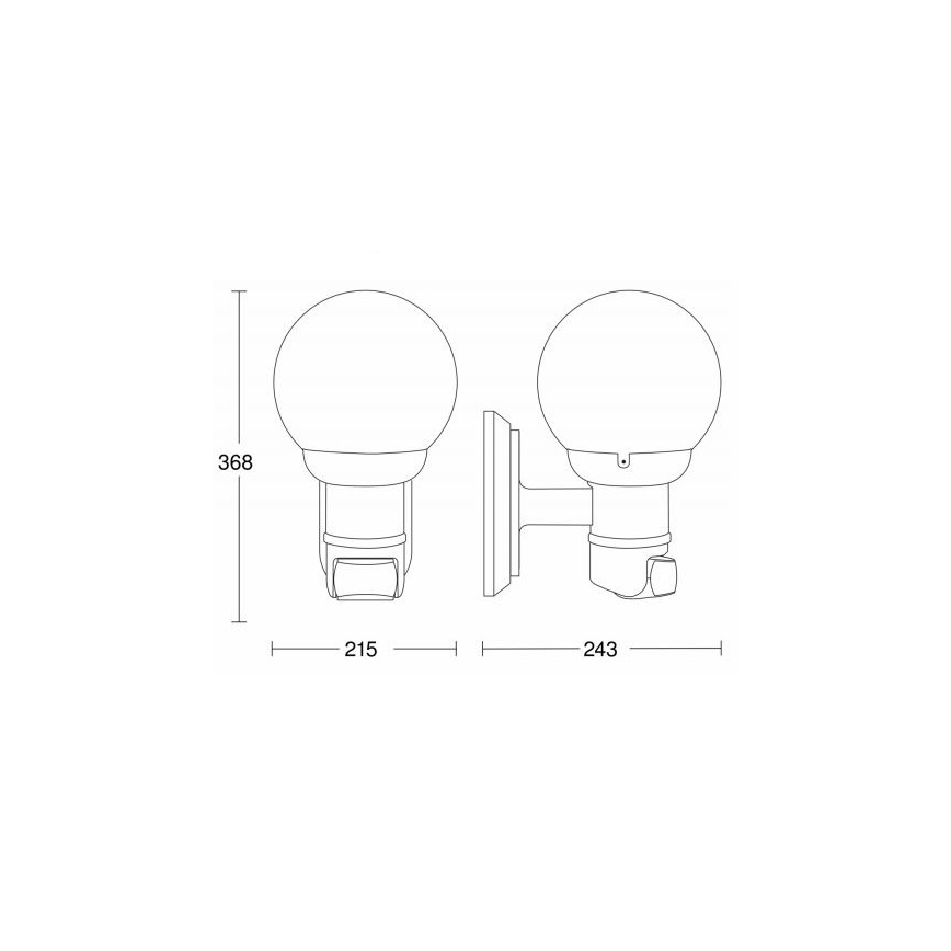 STEINEL 634315 - L 560 S Candeeiro de parede exterior com sensor branco IP44