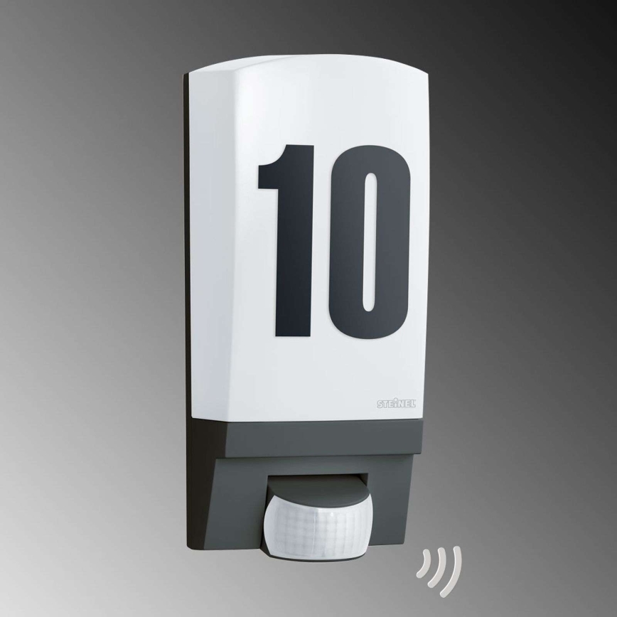 STEINEL 650612 - L1 Candeeiro exterior com sensor preto/branco IP44