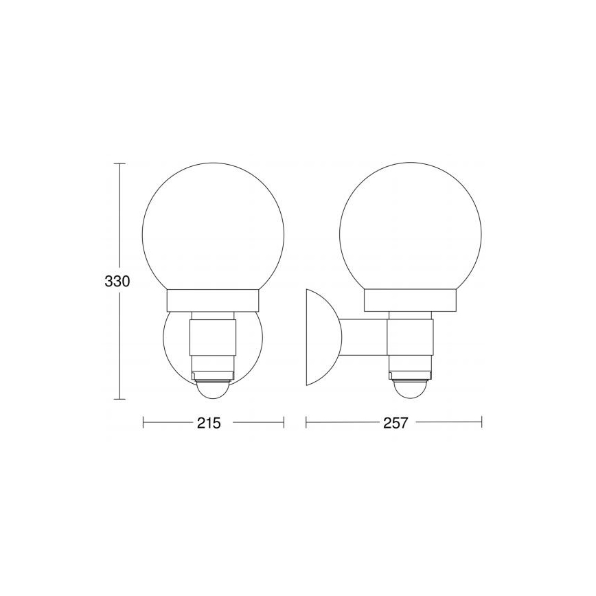 Steinel 657413 - Iluminação exterior com sensor L 115 S 1xE27/60W/230V IP44