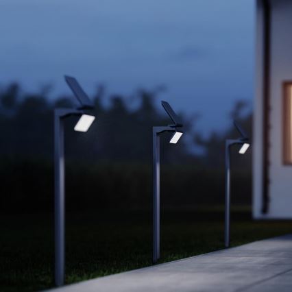 STEINEL 671211 - Foco solar LED com sensor XSolar GL-S 0,5W/LED prateado IP44