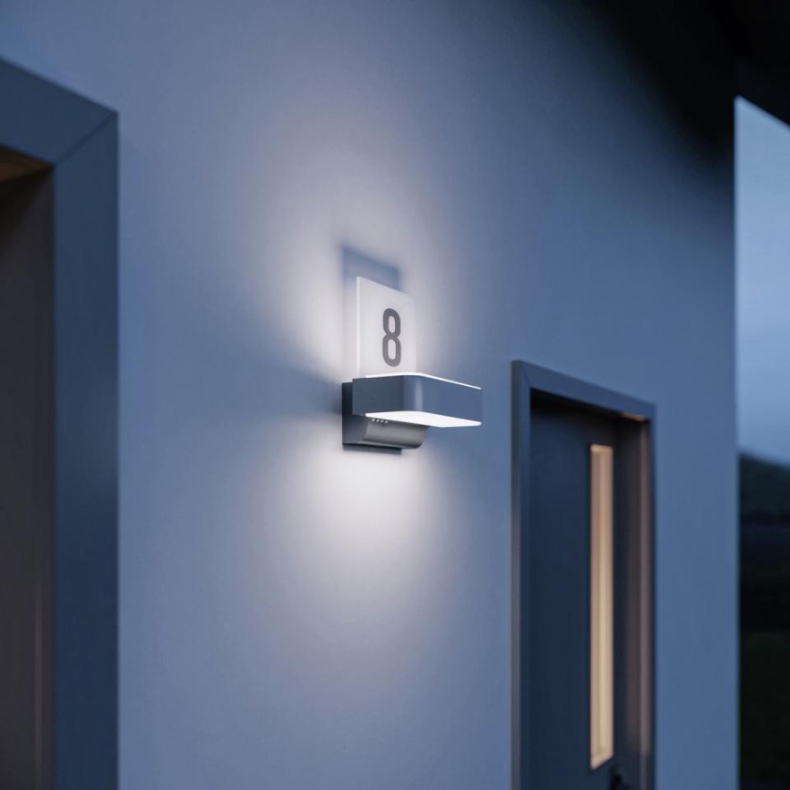 STEINEL 87579 - Número de casa LED com sensor L 820 SC LED/9,8W/230V IP44