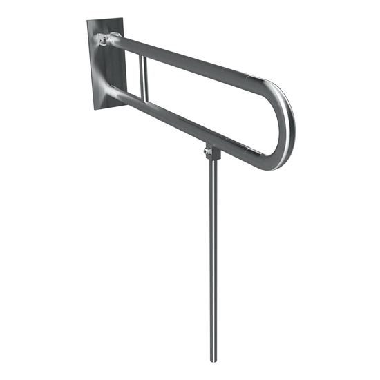 Suporte com pé de apoio 10x80 cm inox/prateado