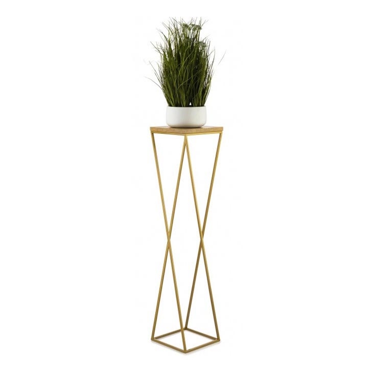 Suporte de flores LOFT 100x24 cm dourado/castanho