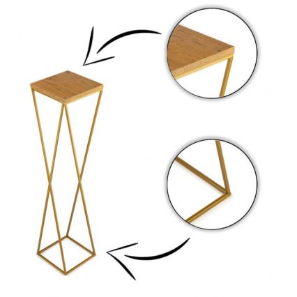 Suporte de flores LOFT 100x24 cm dourado/castanho