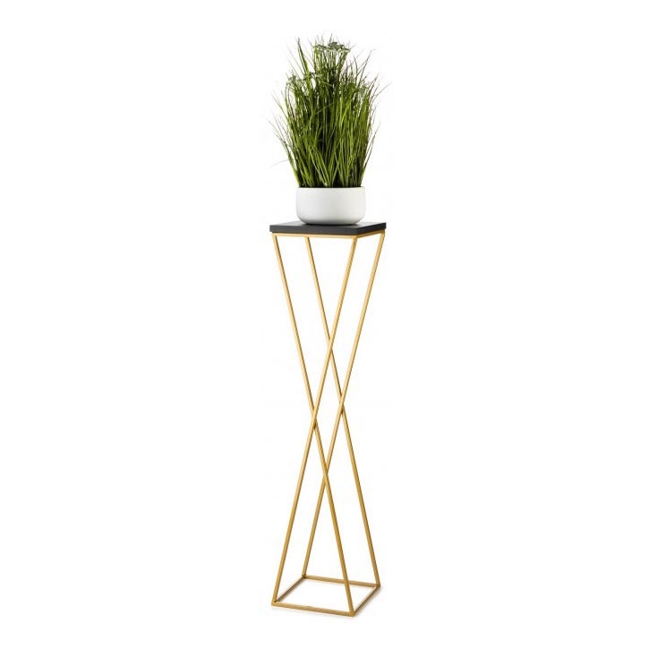 Suporte de flores LOFT 100x24 cm dourado/preto
