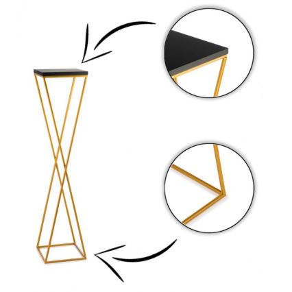 Suporte de flores LOFT 100x24 cm dourado/preto