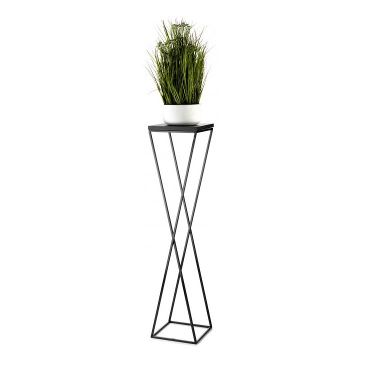 Suporte de flores LOFT 100x24 cm preto