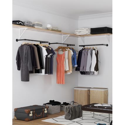 Suporte de parede para cabides LINEA, preto