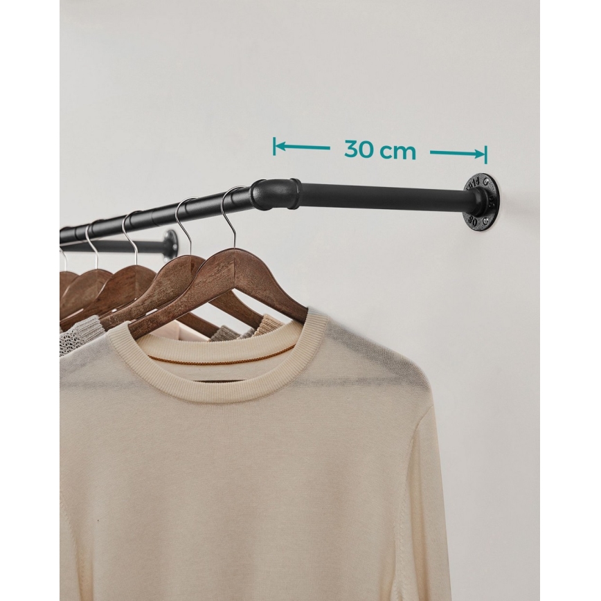 Suporte de parede para cabides LINEA, preto