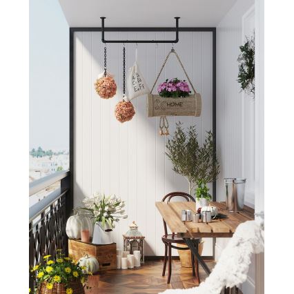 Suporte de parede para cabides LINEA, preto