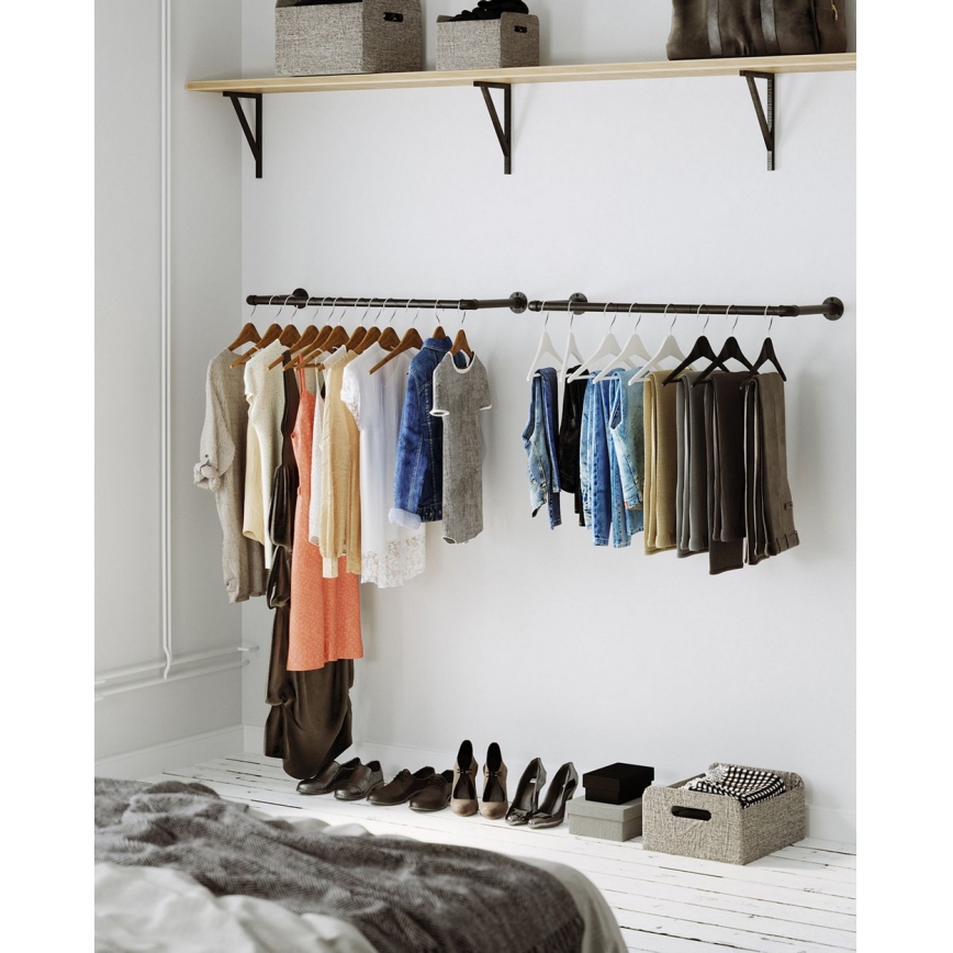 Suporte de parede para cabides LINEA, preto