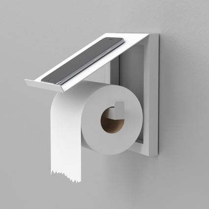 Suporte de parede para papel higiénico 17x15 cm branco