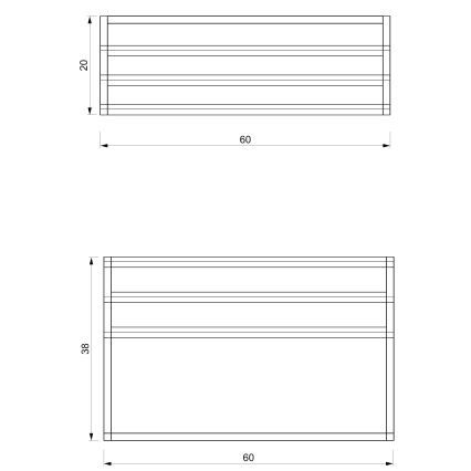 Suporte de parede para toalha 37x60 cm preto