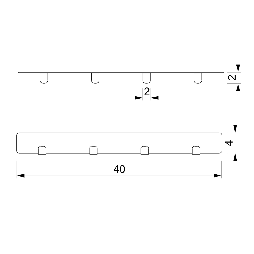 Suporte de parede para toalha 40 cm branco