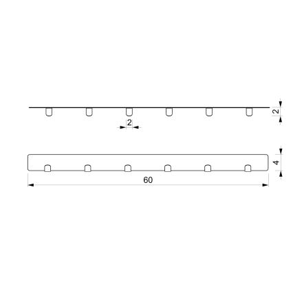 Suporte de parede para toalha 60 cm branco