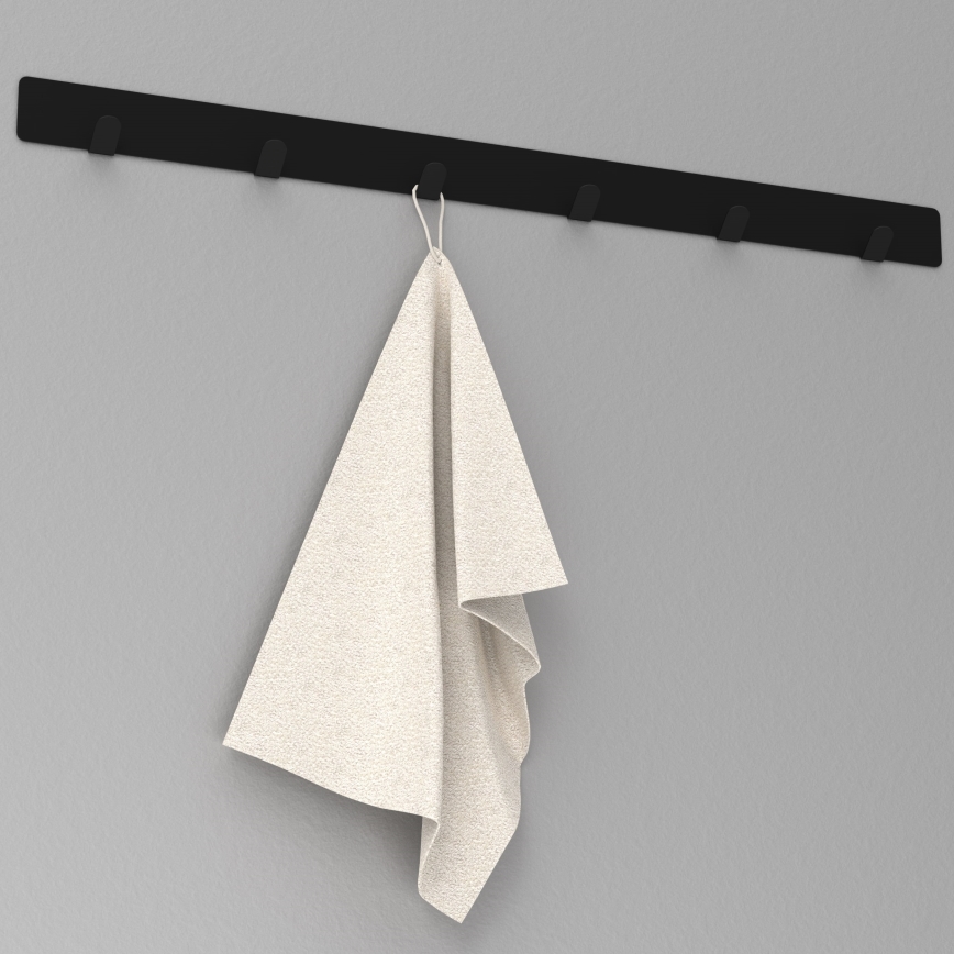 Suporte de parede para toalha 60 cm preto