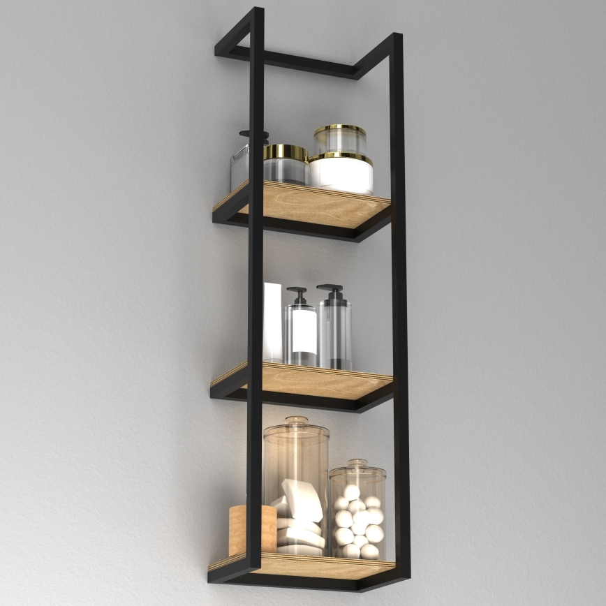 Suporte de parede para toalha 78x23 cm preto