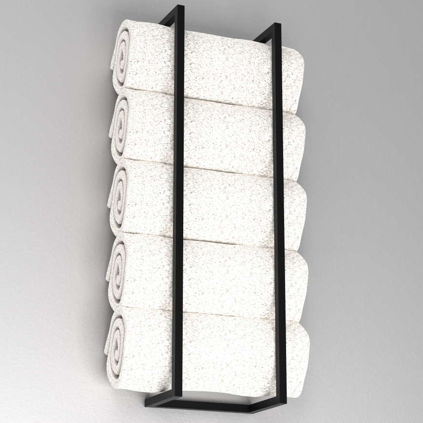 Suporte de parede para toalha 78x23 cm preto