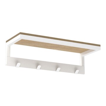 Suporte de parede para toalha com prateleira 10x40 cm branco