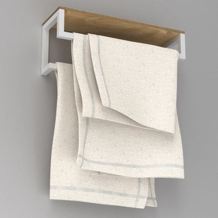 Suporte de parede para toalha com prateleira 14x40 cm branco
