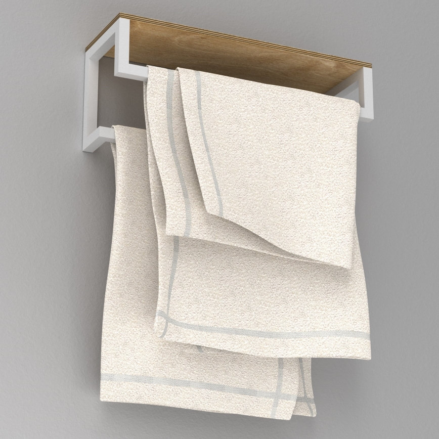 Suporte de parede para toalha com prateleira 14x40 cm branco