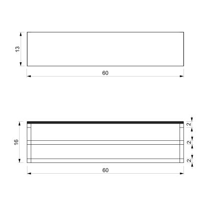 Suporte de parede para toalha com prateleira 14x60 cm branco
