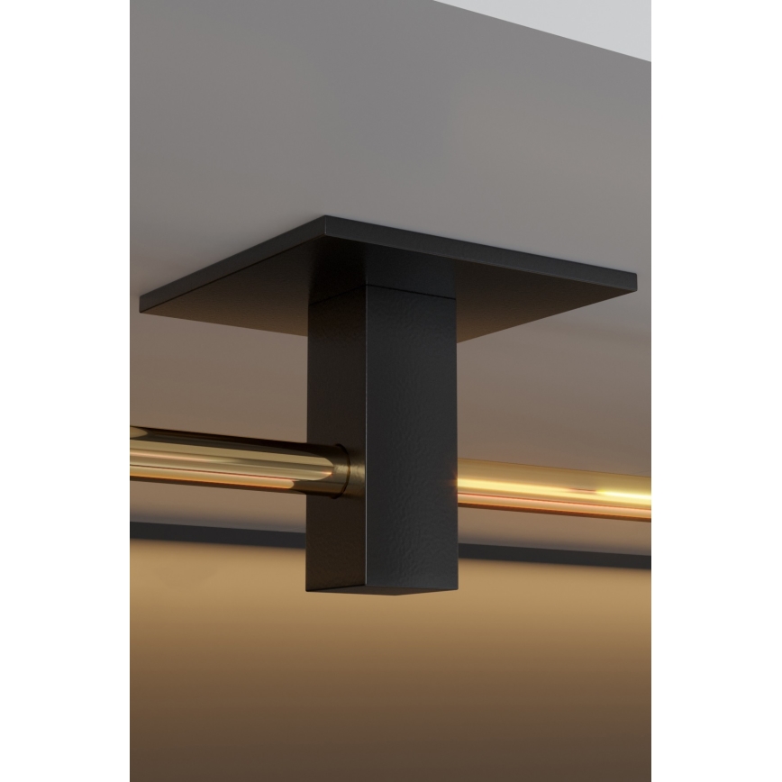Suporte metálico para papel higiénico 8x16 cm preto/dourado